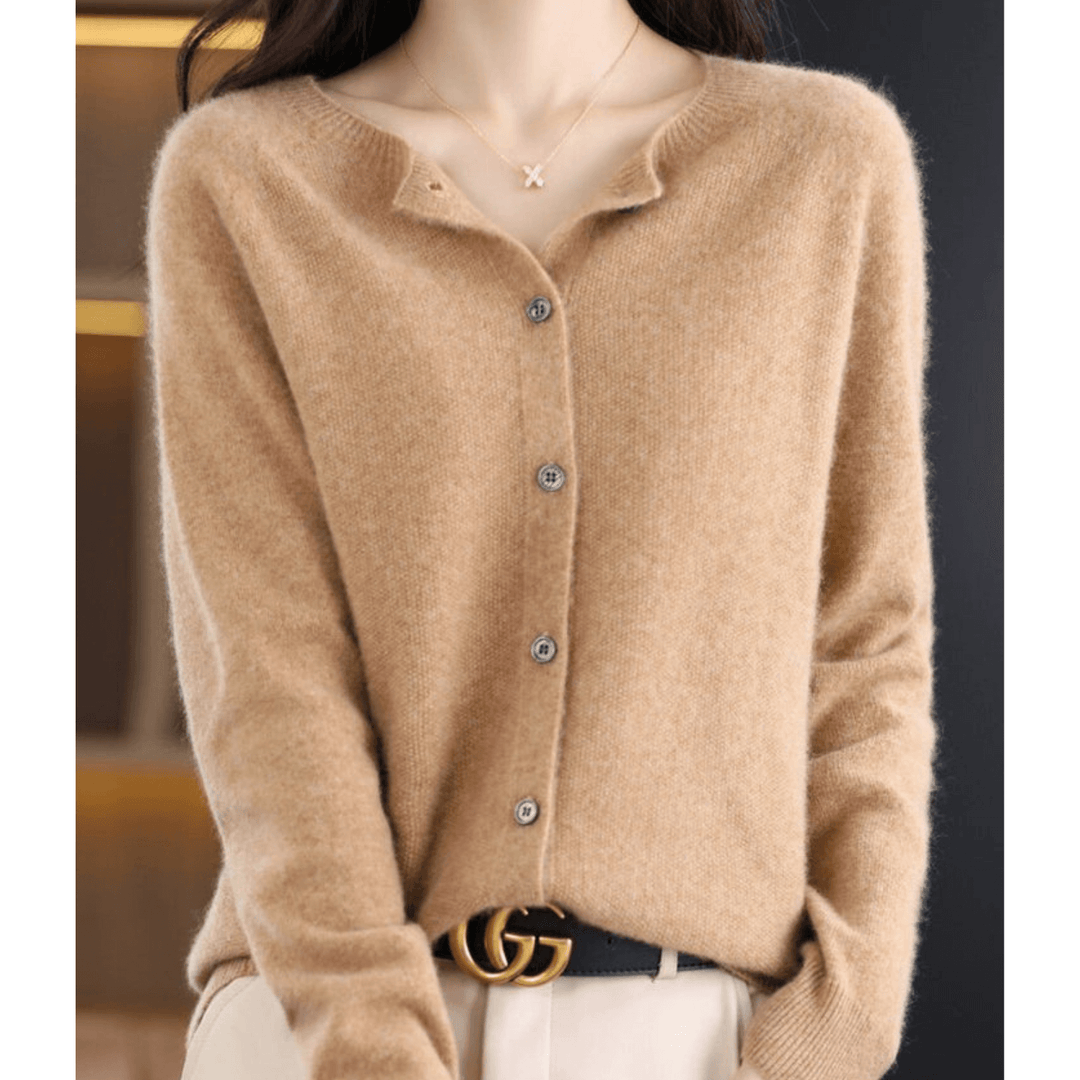 Drune | Damen Feinstrickjacke Mit Rundhalsausschnitt