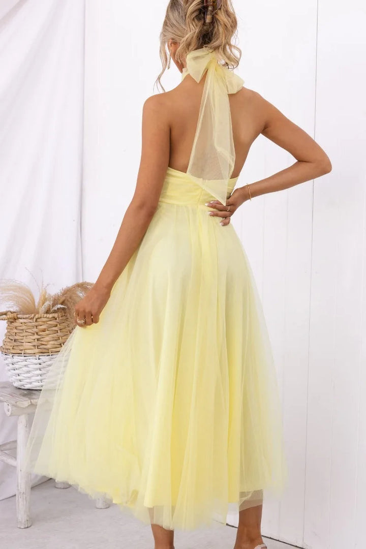 Drune | Halter Tüll Midi Kleid