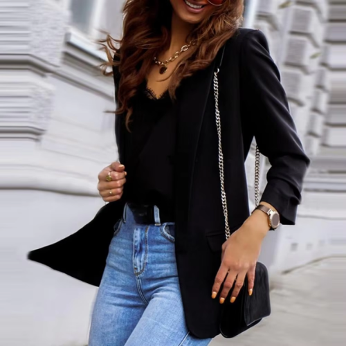 Drune | Stilvolle Damen Blazer mit Einzelknopfverschluss Ideal für Die Arbeit