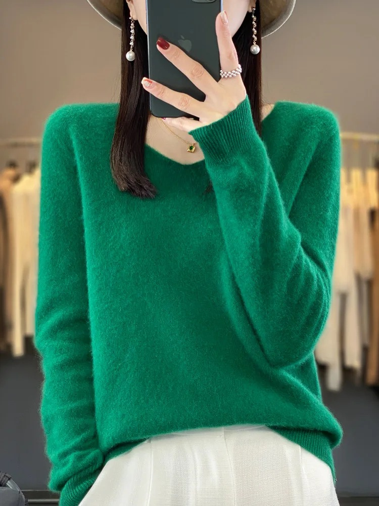 Drune | Cashmere Pullover Damen Eleganter V-ausschnitt, Weich & Komfortabel