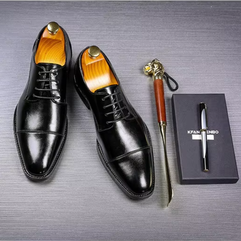 Drune | Luxuriöse Leder Herrenschuhe Mit Schnürung Und Polierter Oberfläche