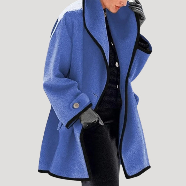 Drune | Damen Winterwollmantel eleganter Schwungumhangjacke