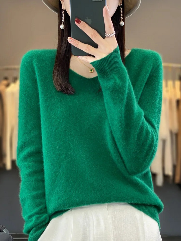 MonAmi V-Ausschnitt Leichtgewicht Kaschmir Pullover Damen