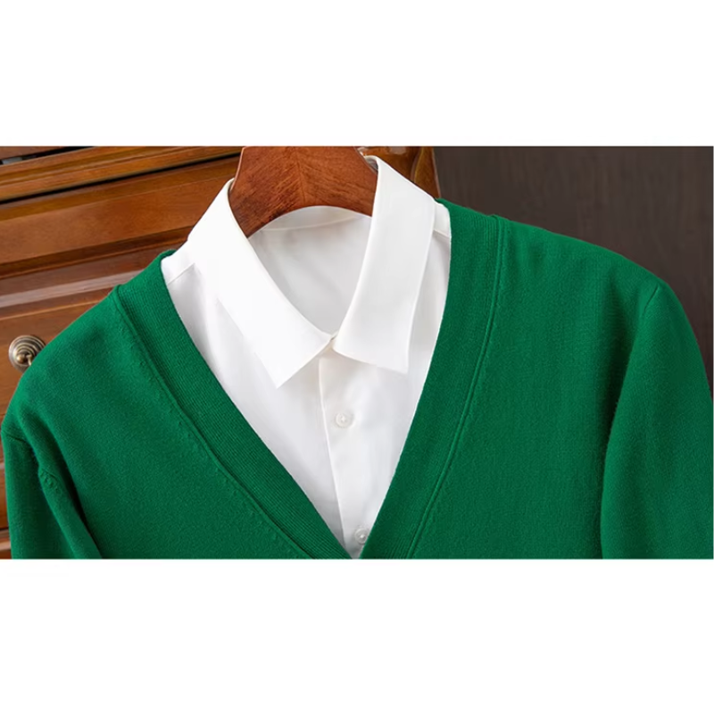 Drune | Herren Strickjacke Mit Knöpfen, Leichter Stoff, Klassischer V-ausschnitt