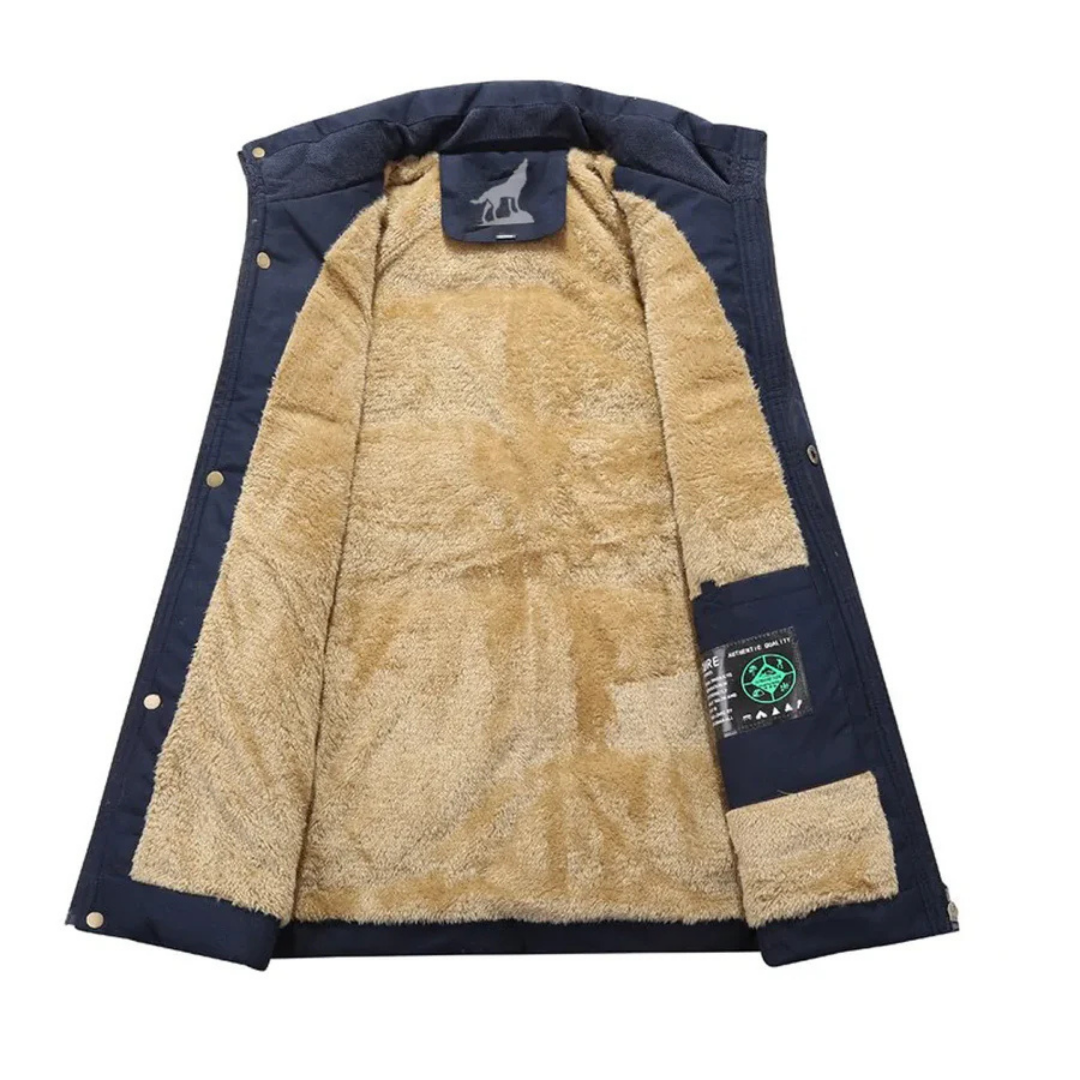 Drune | Herren Winter Parka Jacke Mit Knopf Tasche Und Reißverschluss Design