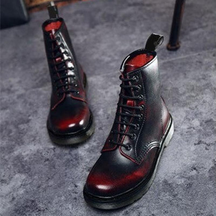 Drune | Kampfstiefel Leder Schnürung Knöchelhoch Robuste Gummisohle
