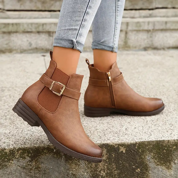 Drune | Lässige Rutschfeste Stiefelette mit Seitlichem Reißverschluss