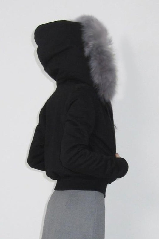 Drune | Trim Kapuzen Zip Taille Jacke