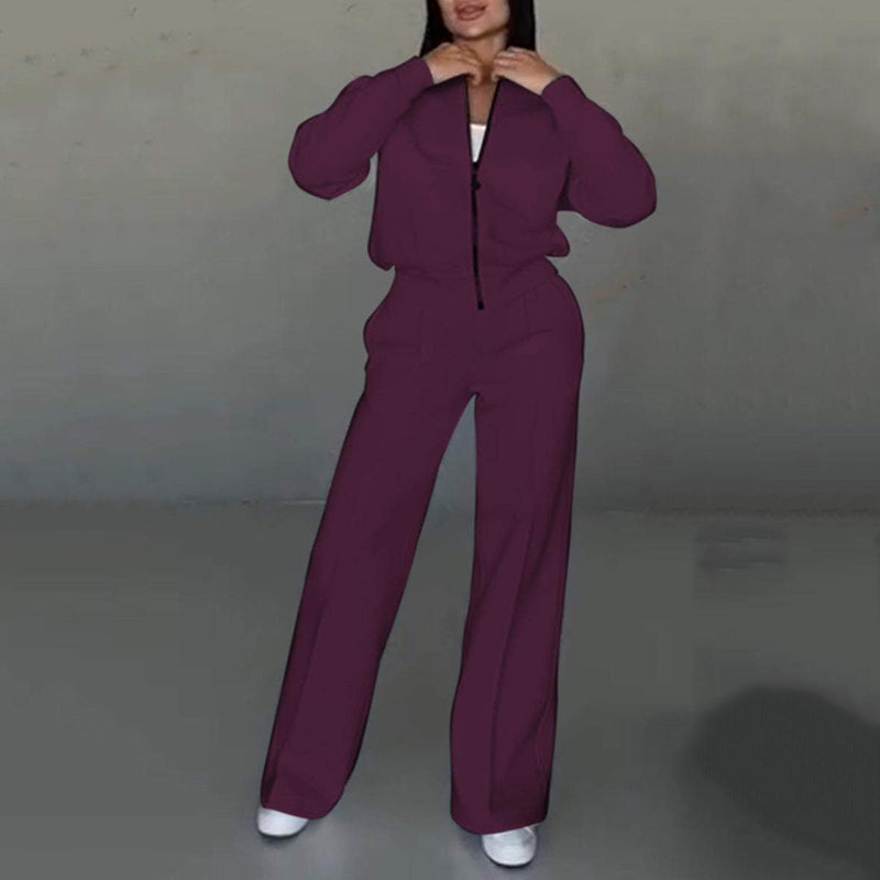 Drune | Casual two-piece set with a loose-fitting jacket and wide-leg trousers.
