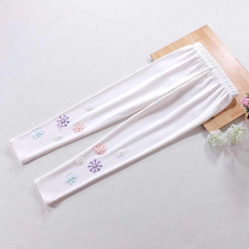Mädchen Leggings mit floralem Applikationsdesign Drune