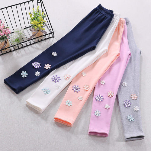 Mädchen Leggings mit floralem Applikationsdesign Drune
