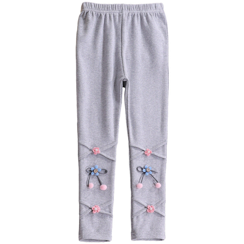 Mädchen Leggings mit floralen Applikationen Drune