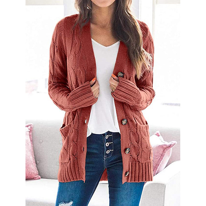 Damen Strickjacke mit grobem Zopfdesign und praktischen Taschen Drune