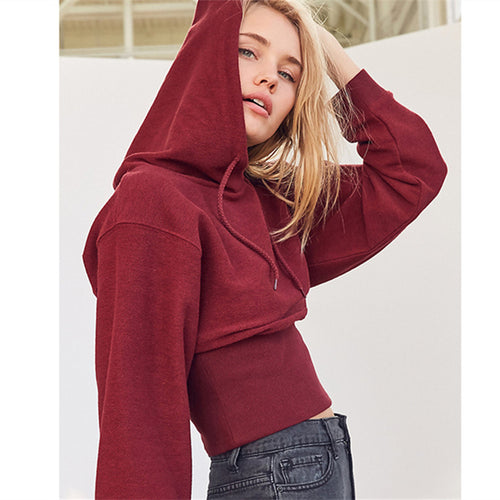 Damen cropped Kapuzenpullover Drune 1772505869