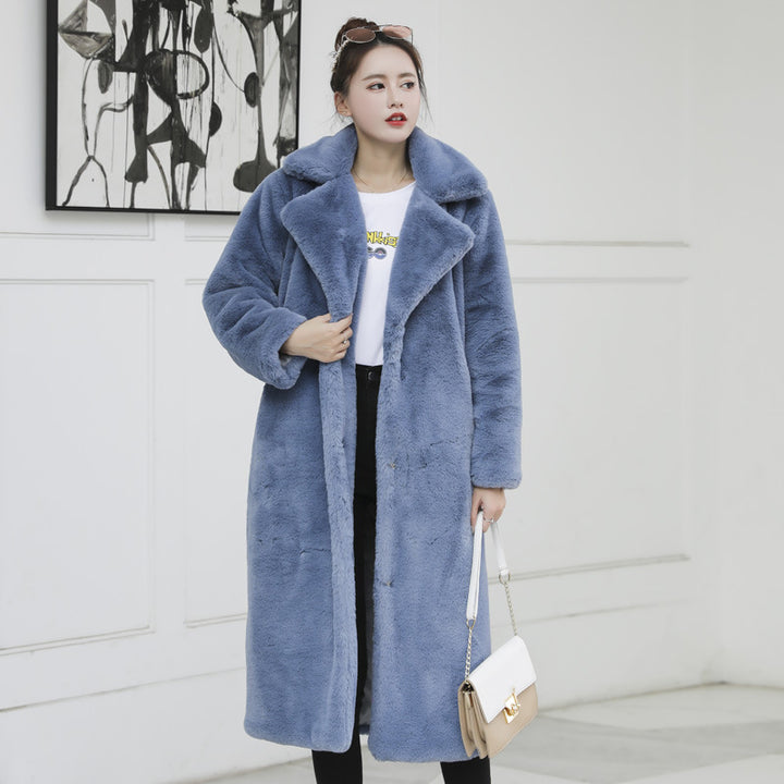 Damen Fleece-Mantel mit doppelter Knopfleiste und trendigem Schnitt Drune
