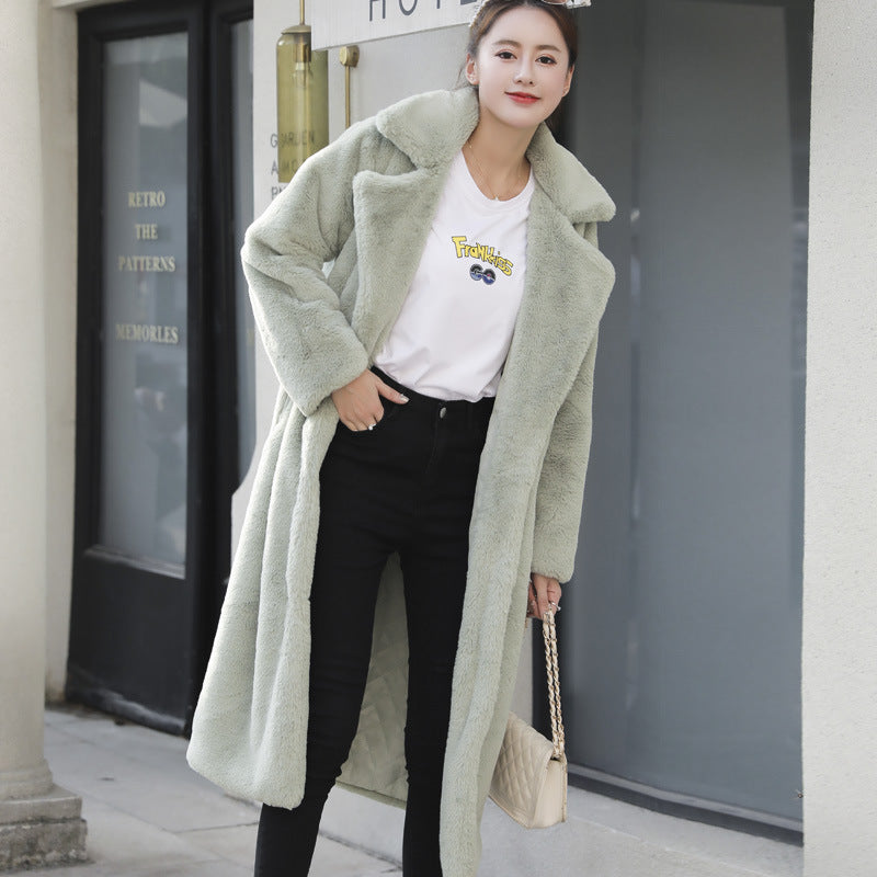 Damen Fleece-Mantel mit doppelter Knopfleiste und trendigem Schnitt Drune