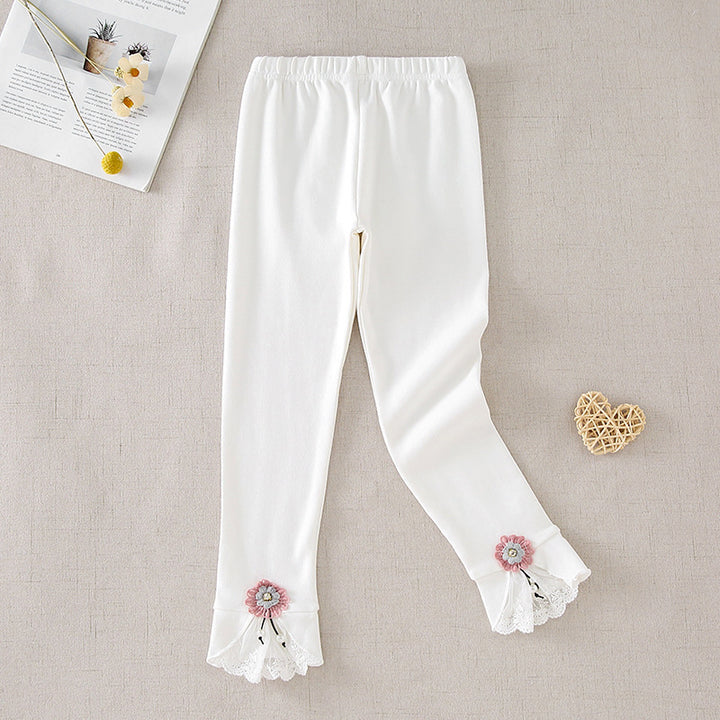 Damen Leggings mit dekorativen Rüschendetails Drune