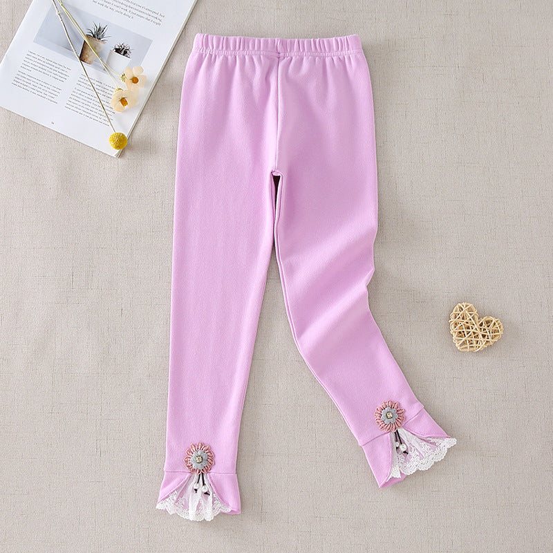 Damen Leggings mit dekorativen Rüschendetails Drune