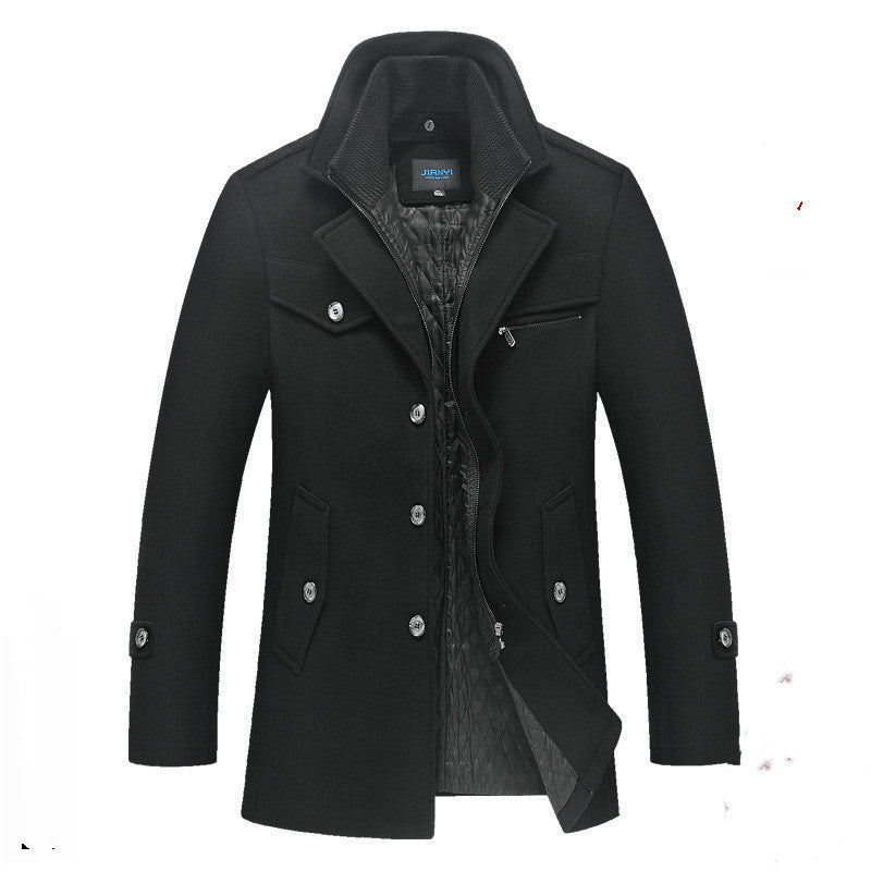 Drune | Warmer knielanger Trenchcoat für Männer