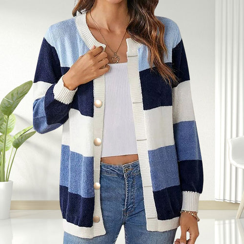 Drune | Modischer Streifen Cardigan