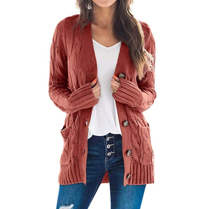 Damen Strickjacke mit strukturiertem Zopfdesign und praktischen Taschen Drune