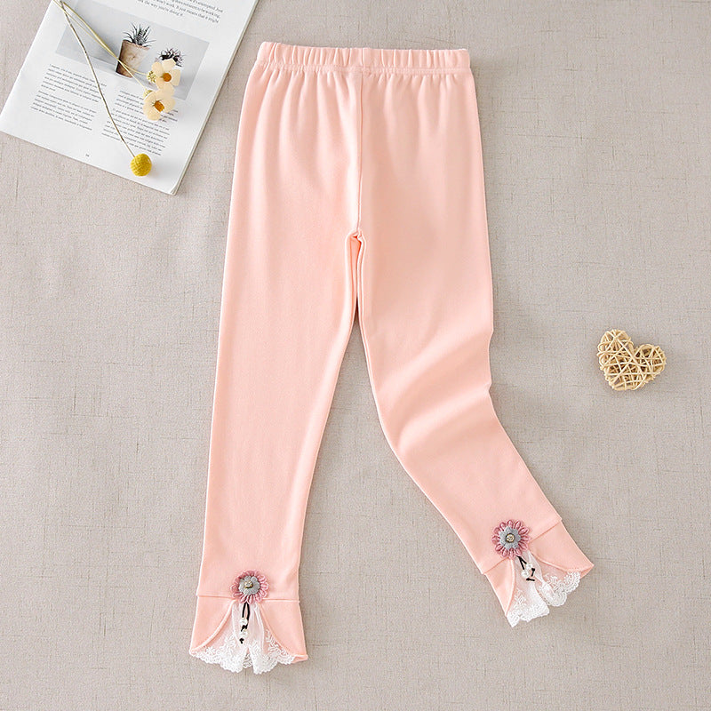 Damen Leggings mit dekorativen Rüschendetails Drune