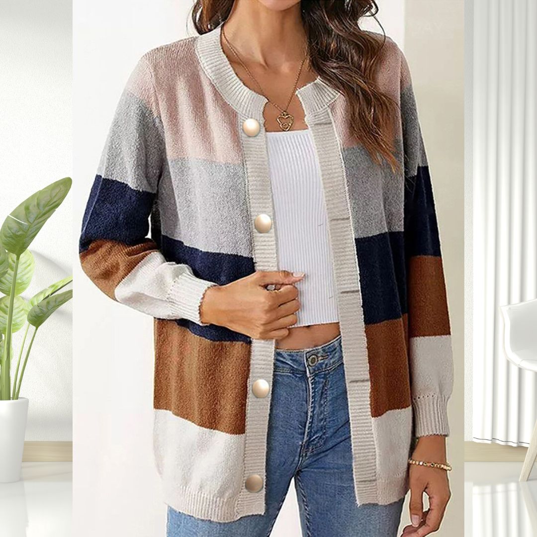 Drune | Modischer Streifen Cardigan