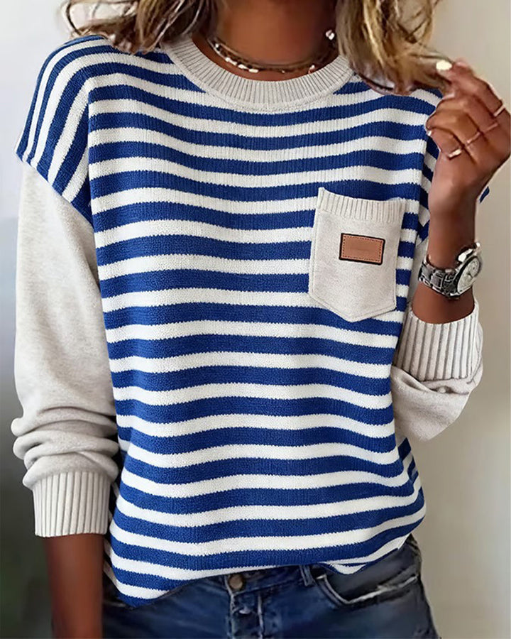 Drune | Pullover mit Kontraststreifen