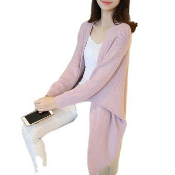 Damen lässiger Longcardigan mit offener Front und feinem Strickmuster Drune