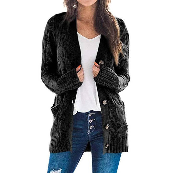 Damen Strickjacke mit strukturiertem Zopfdesign und praktischen Taschen Drune