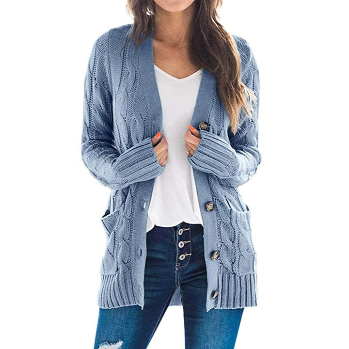 Damen Strickjacke mit strukturiertem Zopfdesign und praktischen Taschen Drune