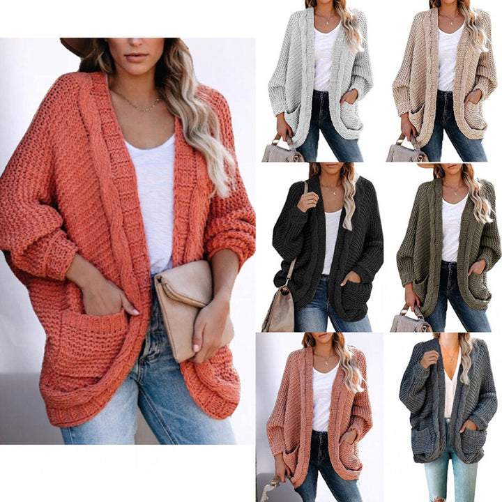 Damen Grobstrick Cardigan mit praktischen Taschen und lässigem Schnitt Drune