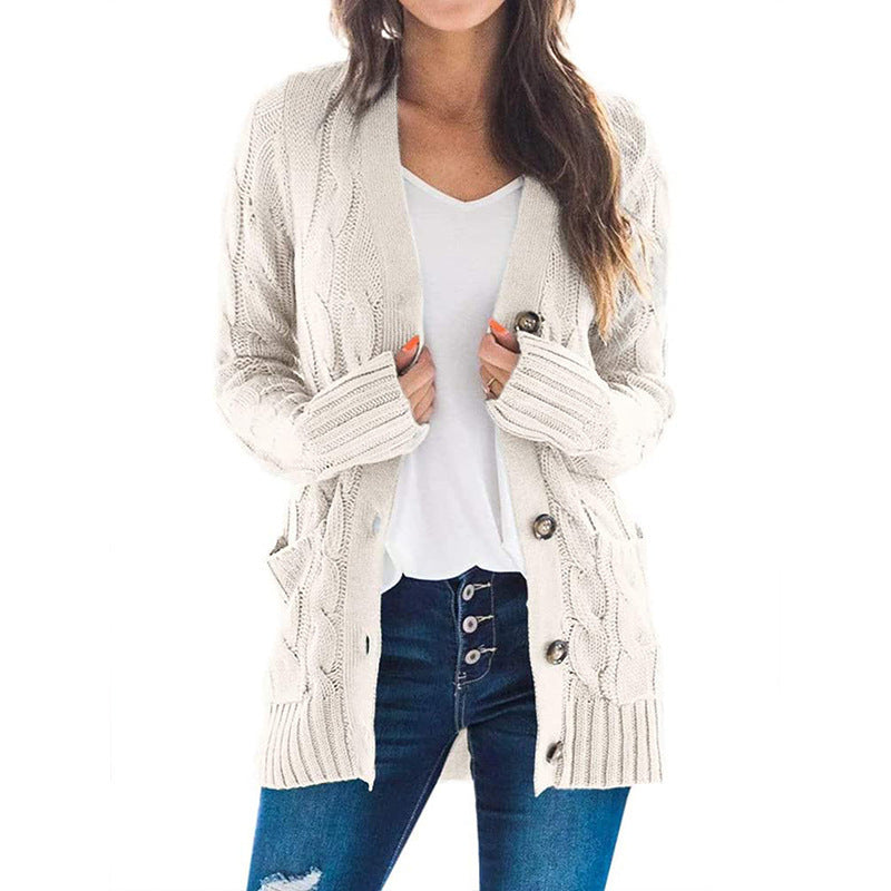 Damen Strickjacke mit eleganter Zopfmusterung und praktischen Taschen Drune