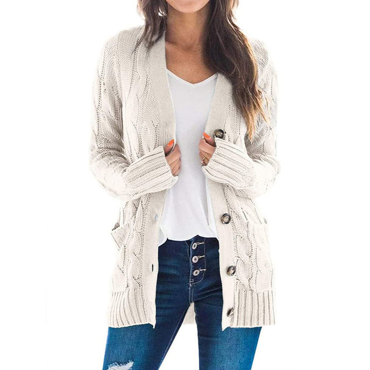 Damen Strickjacke mit eleganter Zopfmusterung und praktischen Taschen Drune