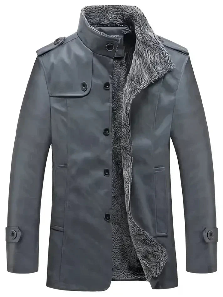 Drune | Herren Lederjacke mit Fleece-Futter