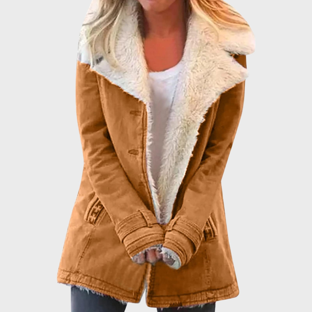 Drune | Faux-Lammfell-gefütterter Parka-Mantel
