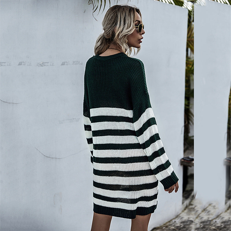 Damen Strickkleid im lässigen Streifenlook Drune