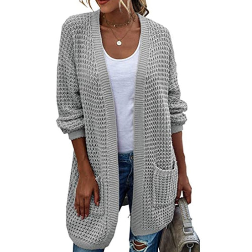 Damen Grobstrickjacke mit tiefen Taschen und lässigem Schnitt Drune