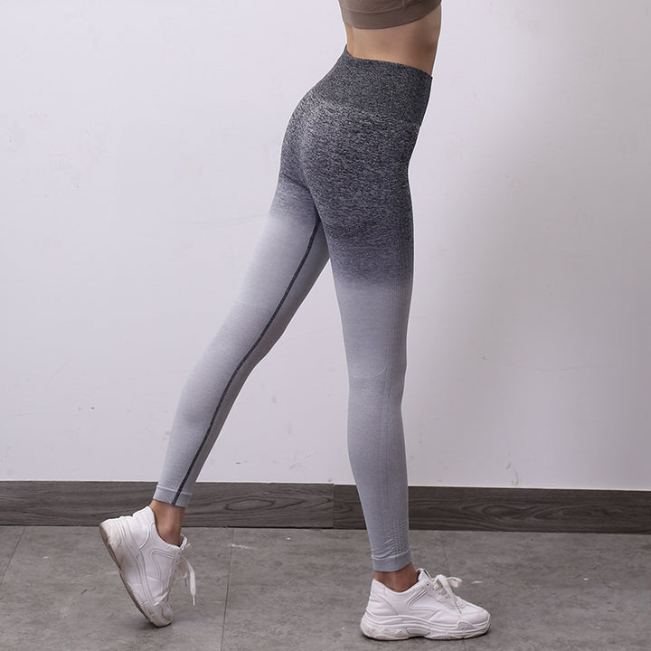 Damen Hochwertige Fitness-Leggings mit innovativem Farbverlauf und hohem Bund Drune