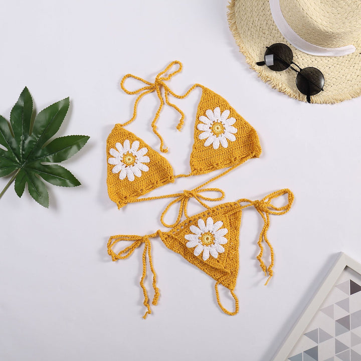 Damen Bikiniset mit floralem Häkelmuster Drune