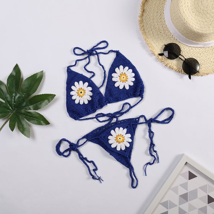 Damen Bikiniset mit floralem Häkelmuster Drune