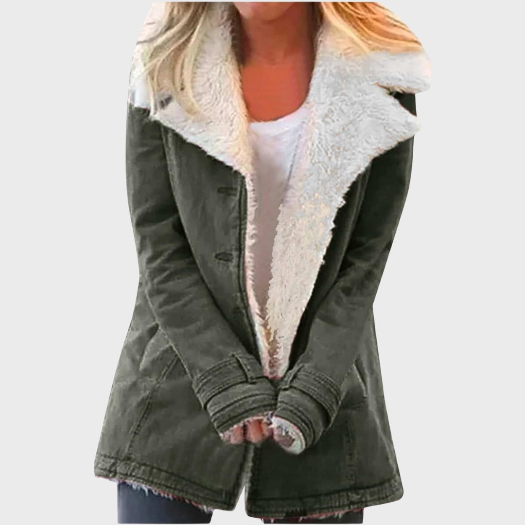 Drune | Faux-Lammfell-gefütterter Parka-Mantel