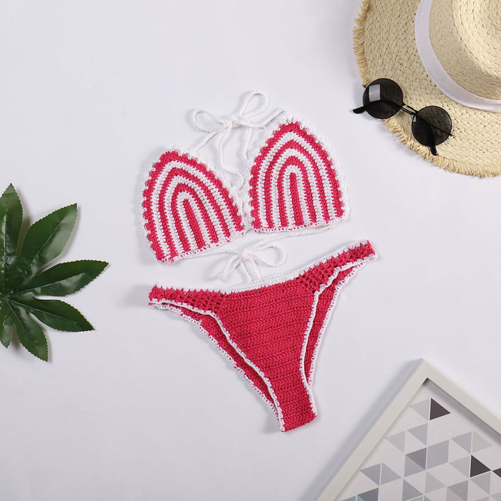 Damen Häkel-Bikini mit kontrastierendem Rand Drune