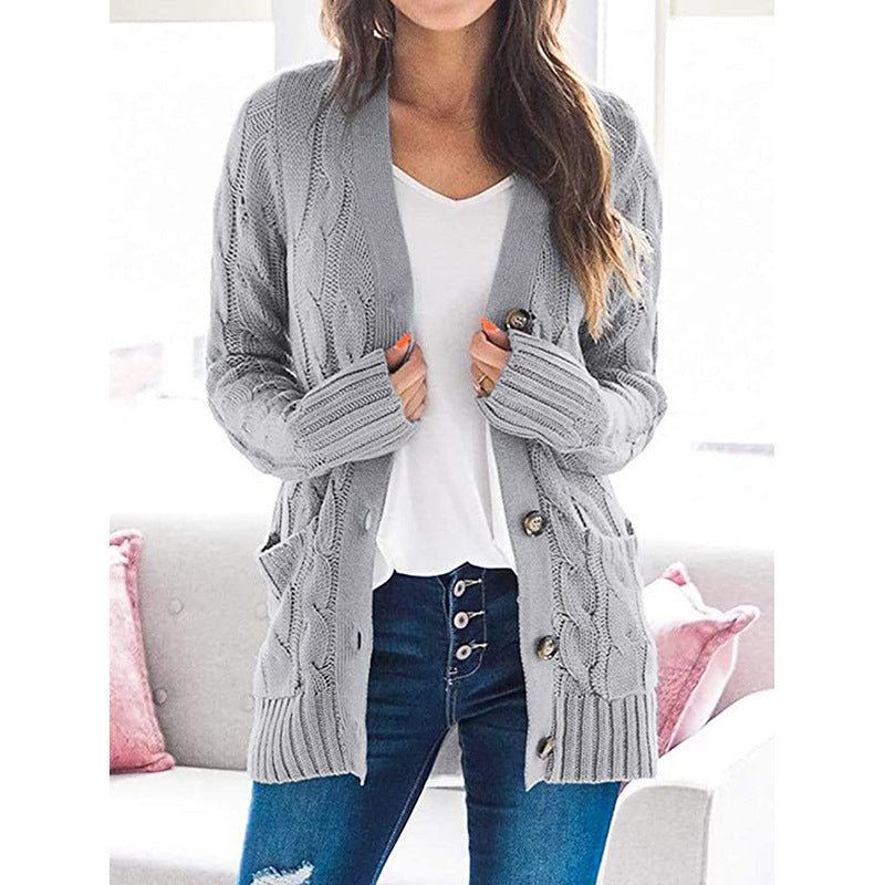 Damen Strickjacke mit eleganter Zopfmusterung und praktischen Taschen Drune