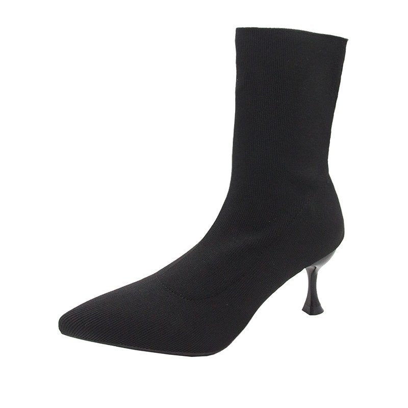 Damen nan Stretch-Sock-Boots mit schlankem Stiletto-Absatz und spitzer Zehenpartie Drune