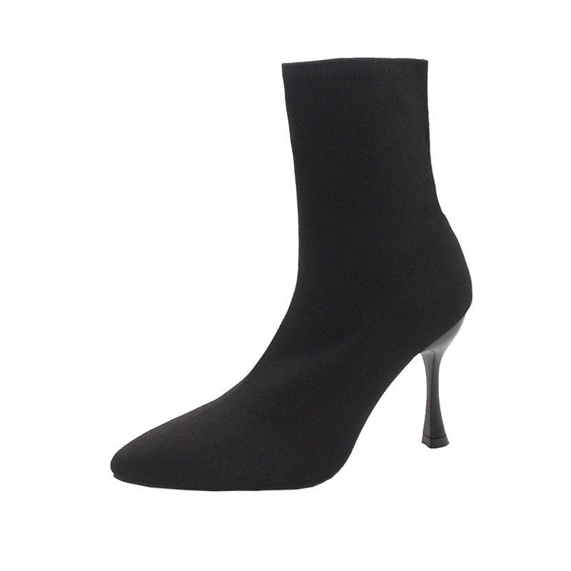 Damen nan Stretch-Sock-Boots mit schlankem Stiletto-Absatz und spitzer Zehenpartie Drune