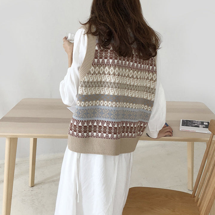 Damen Strickpullover mit modernem Fair Isle-Muster Drune