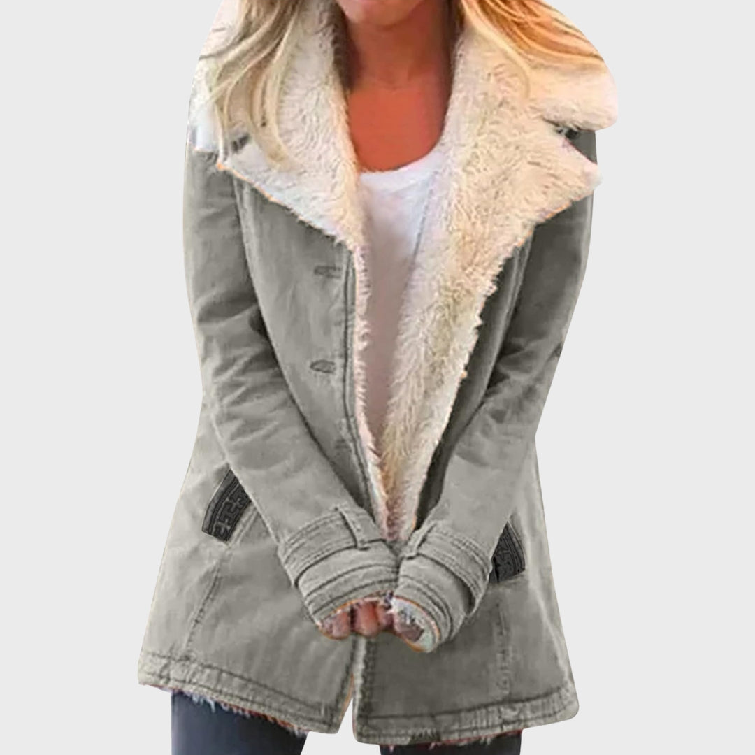 Drune | Faux-Lammfell-gefütterter Parka-Mantel