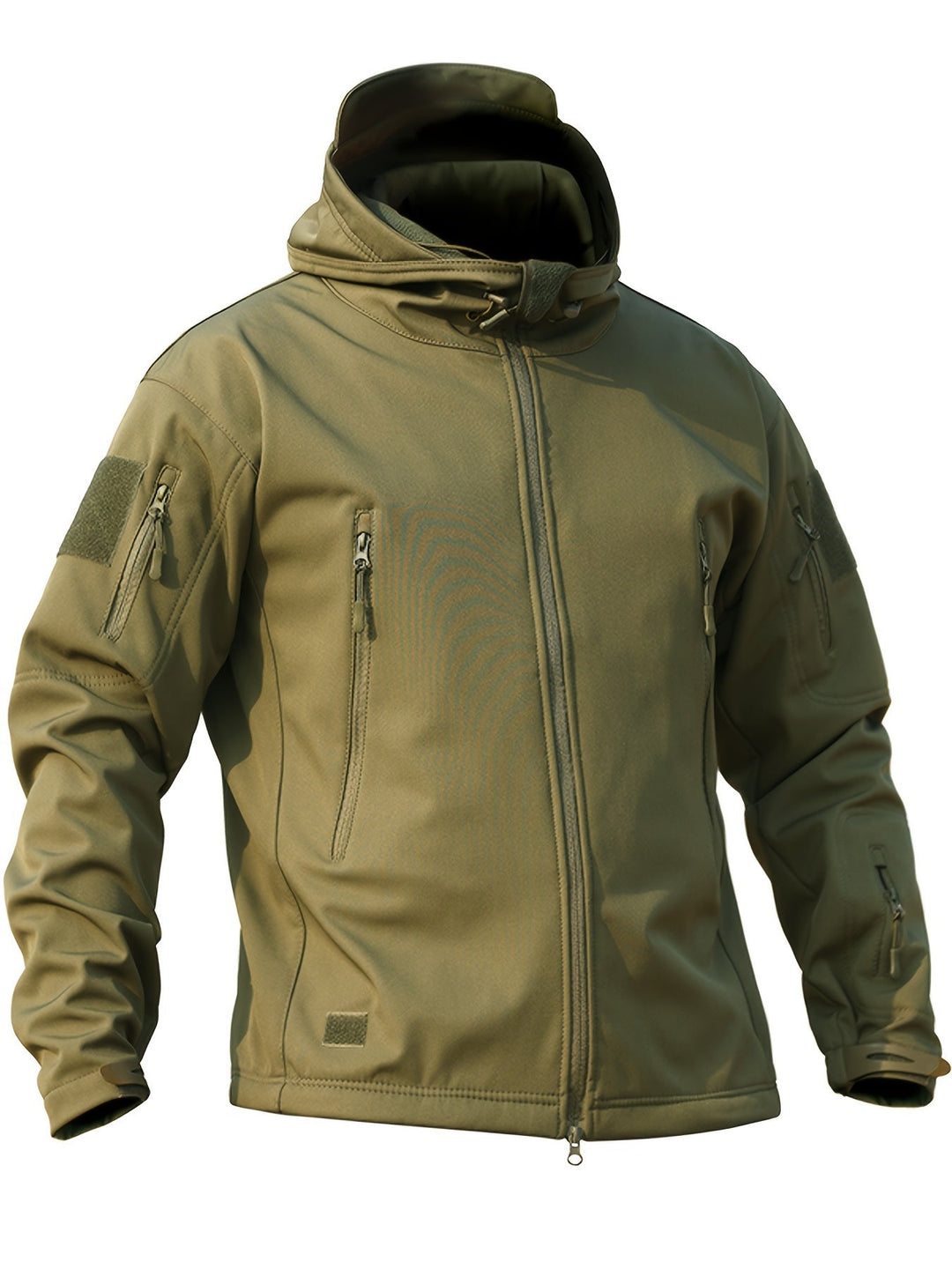 Drune | Fleece-Softshell-Kapuzenjacke Mit Reißverschlusstaschen Für Herren - Perfekt für Outdoor-Aktivitäten