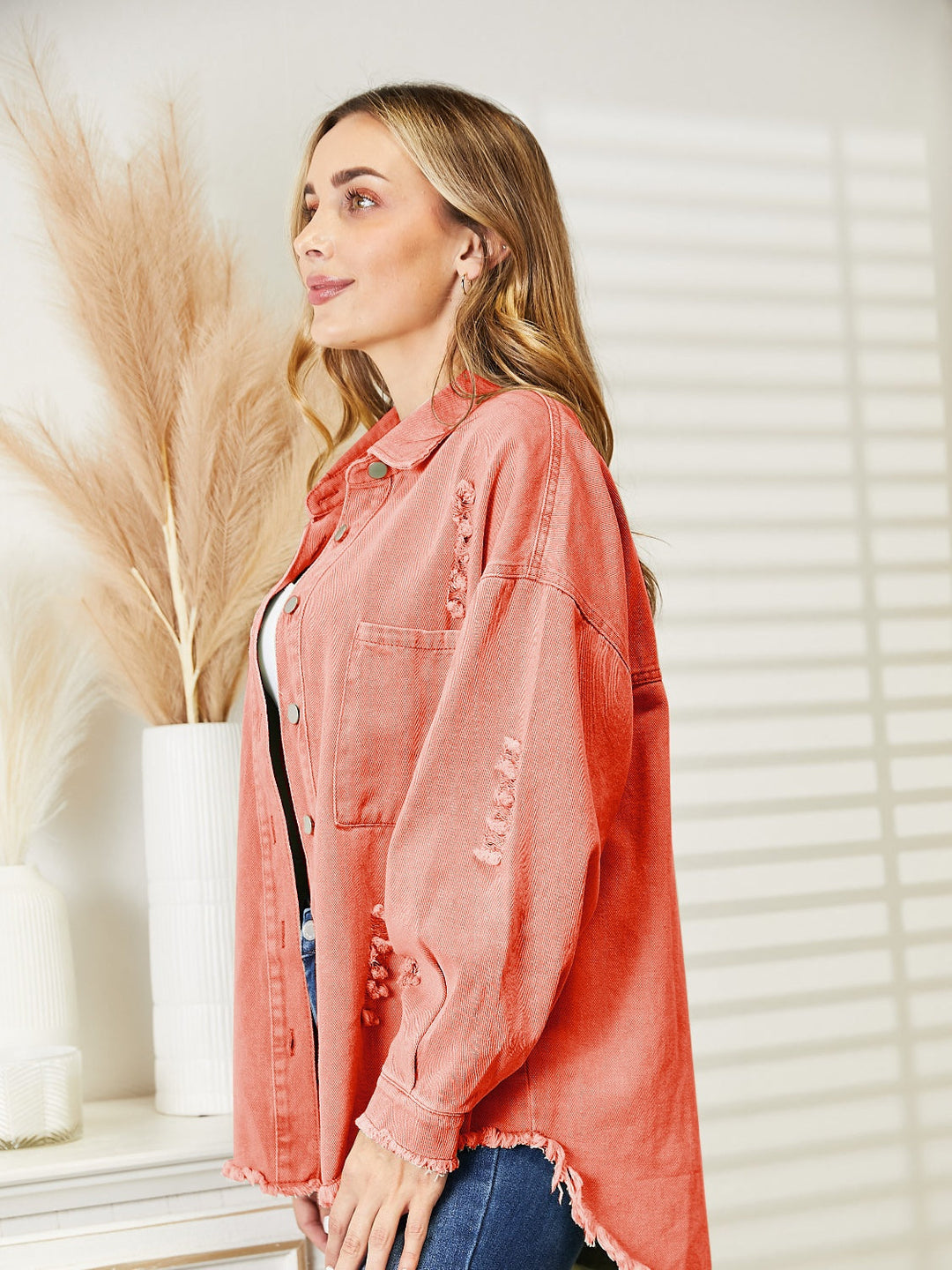 Drune | Zerrissene Rohsaum-Denimjacke